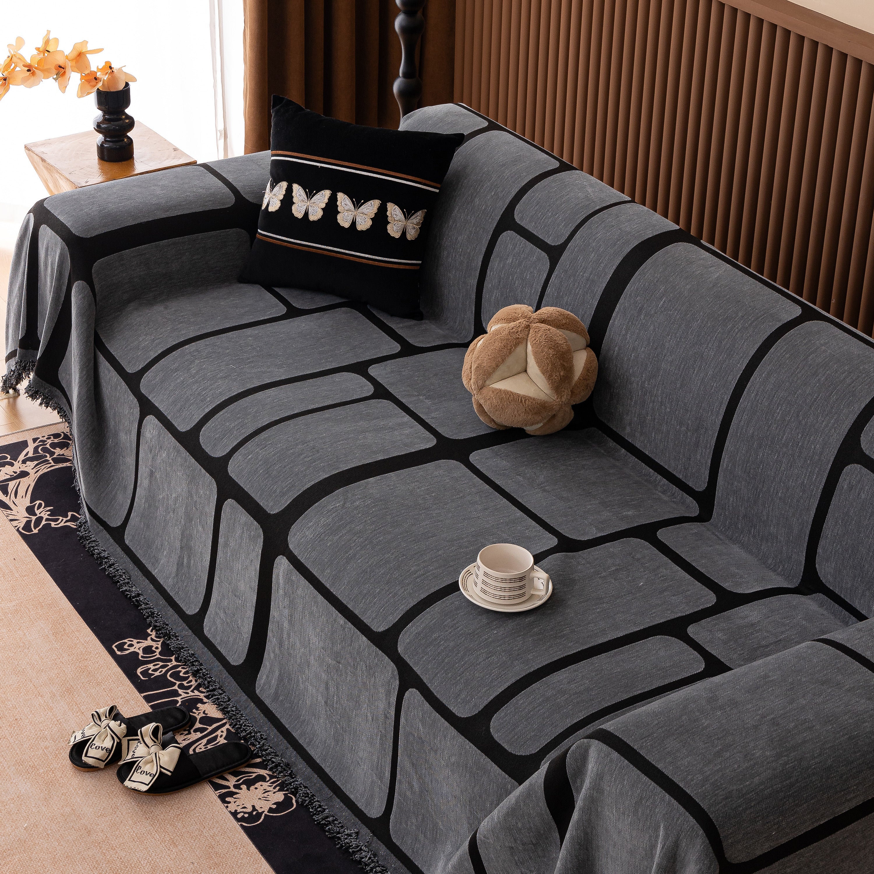 Modern Geometric Sofa Cover Decorative Couch Throw Blanket Furniture Protector