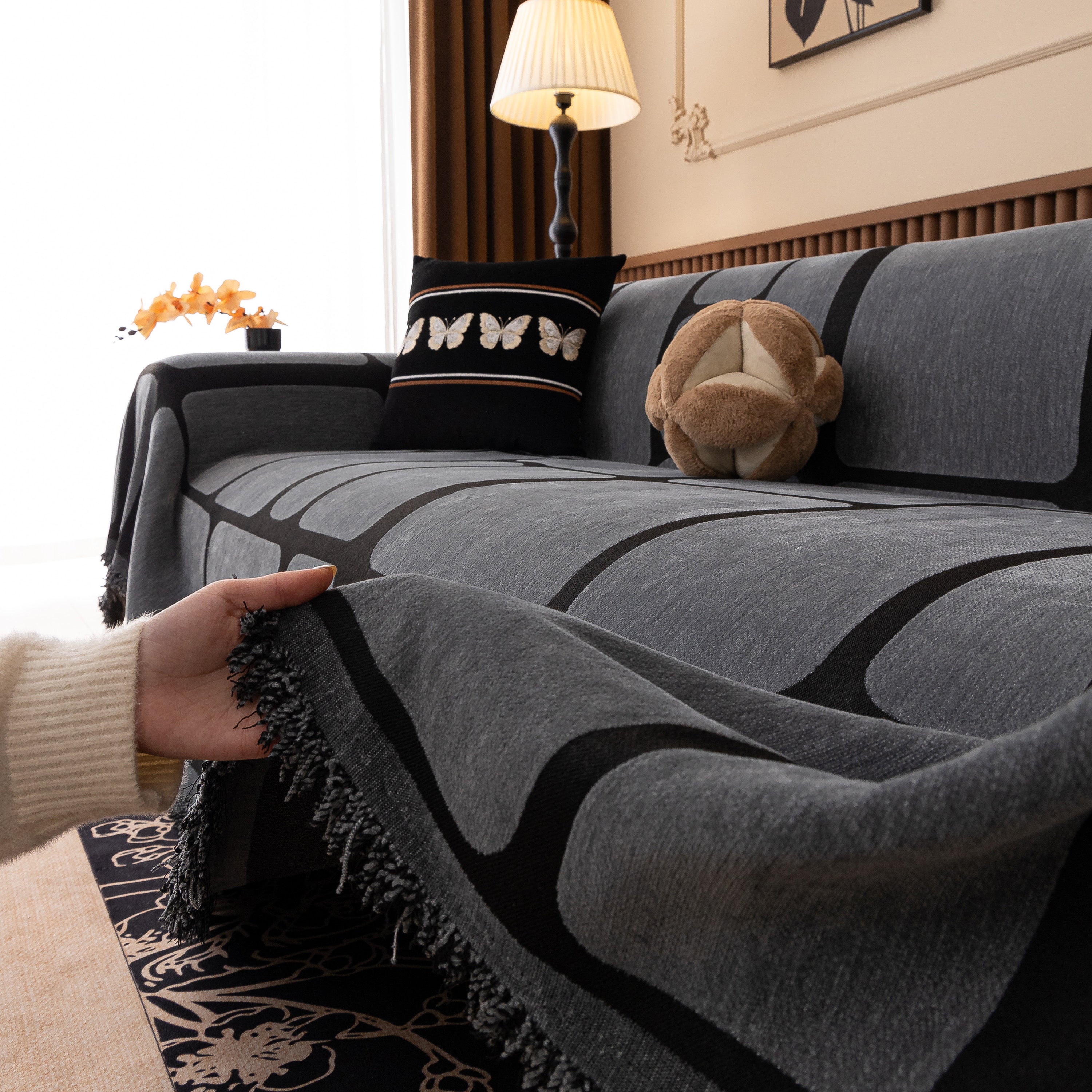 Modern Geometric Sofa Cover Decorative Couch Throw Blanket Furniture Protector