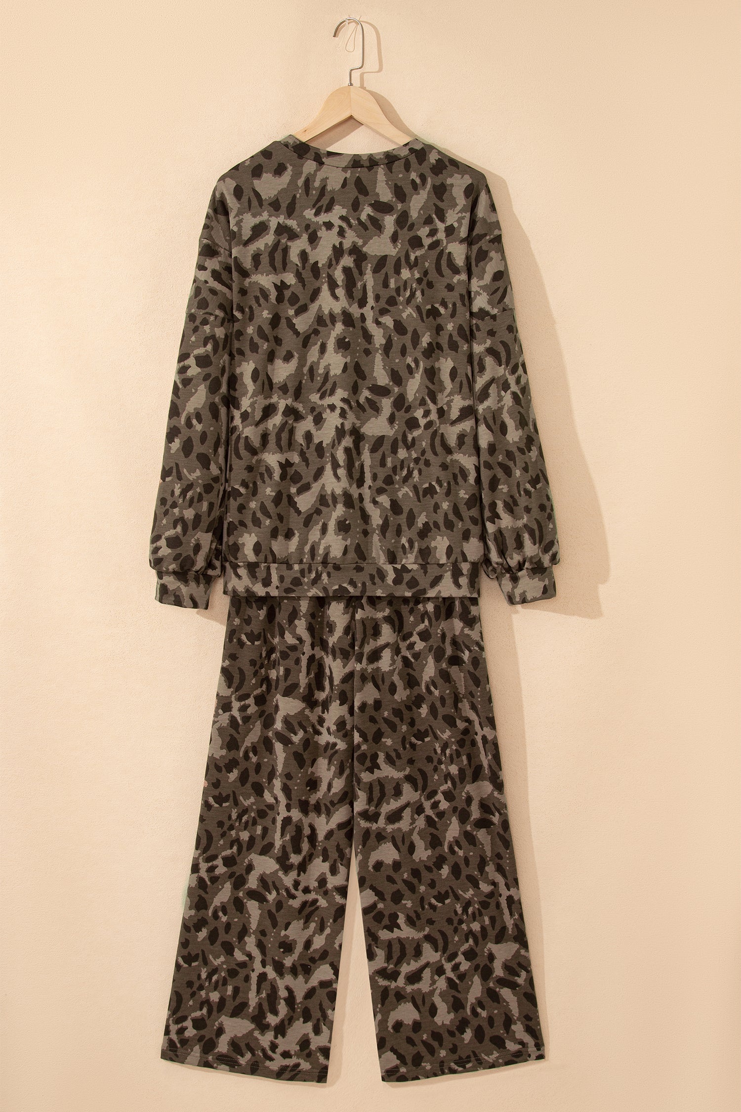 Catherine Leopard Pullover Drawstring Loose Pant Set