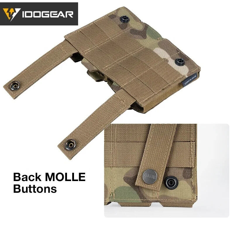 IDOGEAR Tactical Triple Mag Pouch MOLLE, Fits 5.56 & 9mm Magazines, Multi-Color
