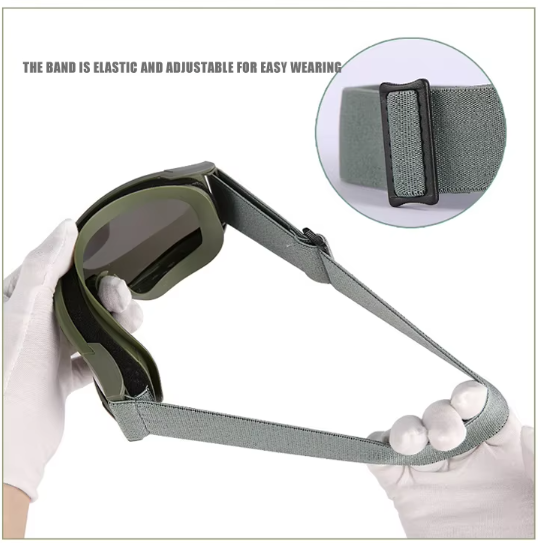 3.2MM Tactical Goggles Anti-Fog Ballistic Glasses 3 Lens Kit – Black Tan OD