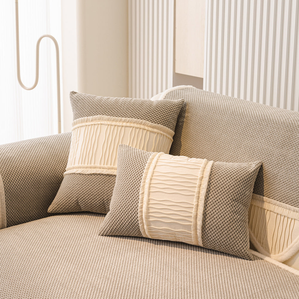 Dog Washable Sofa Protector Cover, Non-Slip Couch Slipcover with Soft Furry Trim