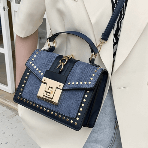 The Cross-Stitch Charm - Retro-Inspired Single-Shoulder Messenger Bag