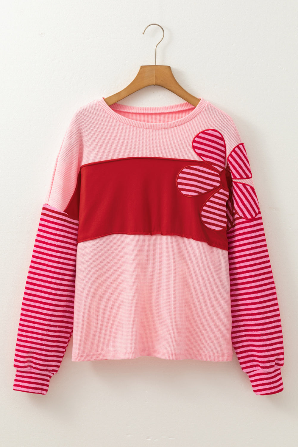 Emi Striped Sleeve Textured Top