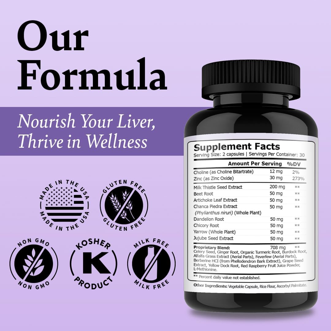 Liver Cleanse and Detox & Repair Formula - Herbal Liver Support Supplement Liver Detox