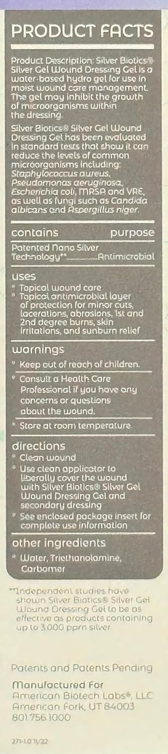 Silver Gel Wound Dressing Gel