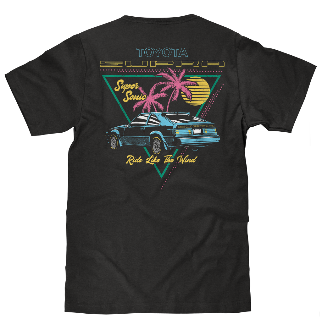 Toyota Supra Double Sided 80s Graphic T-Shirt - Black