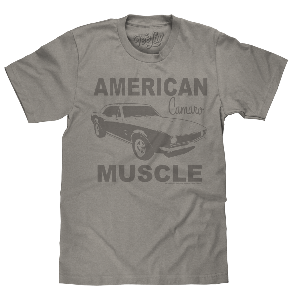 Chevrolet Camaro Faded American Muscle Graphic T-Shirt - Light Gray