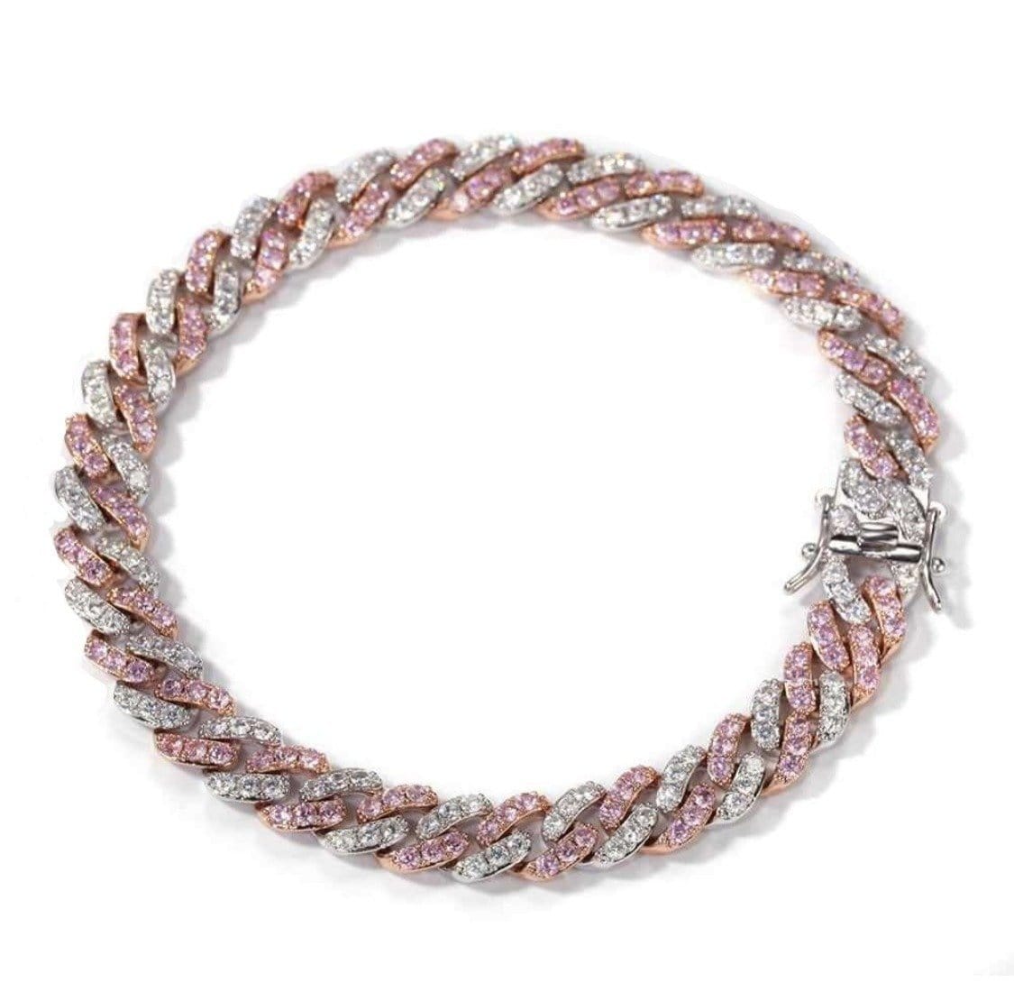 Two Tone Pink Cuban Bracelet