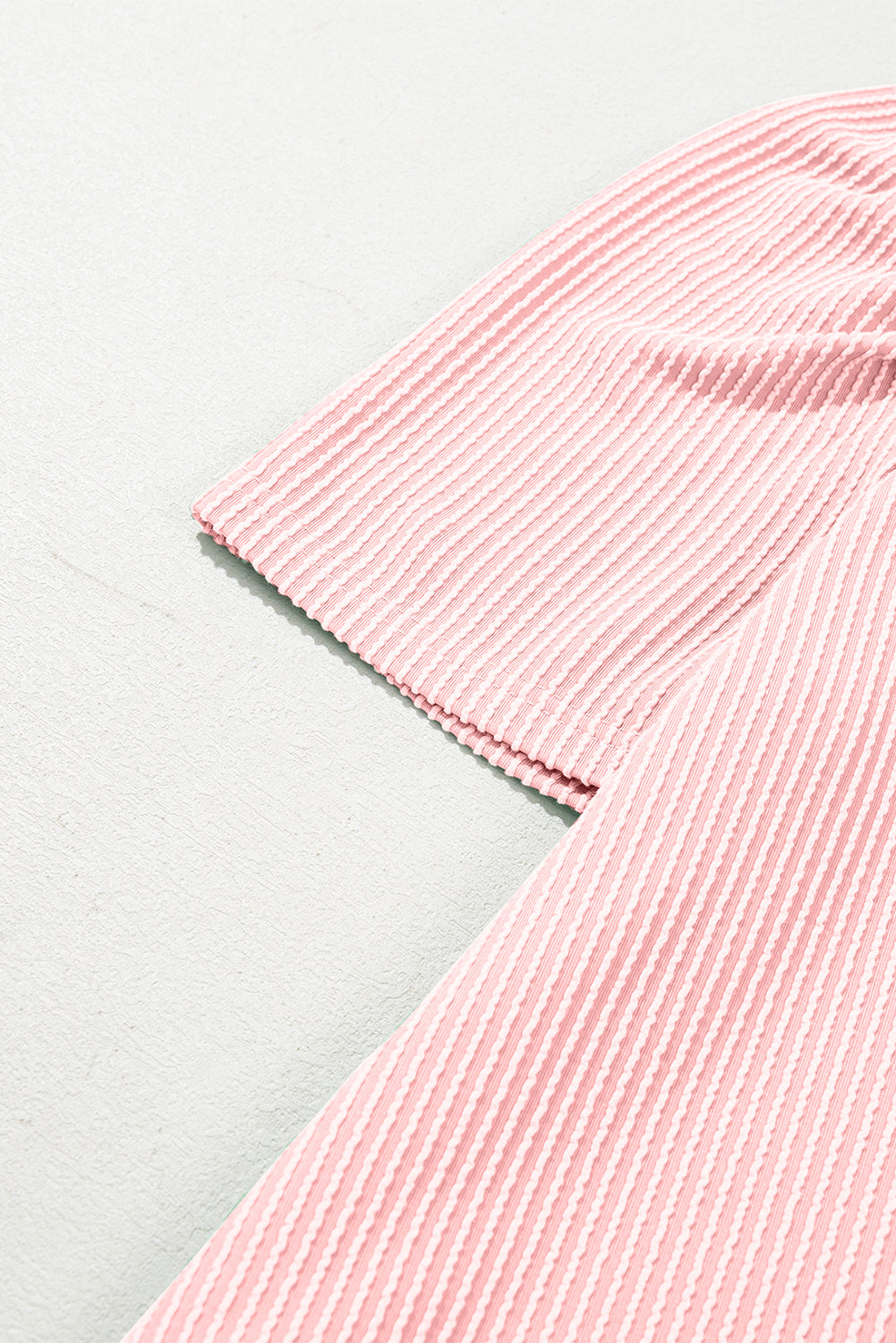 Blossom Corded Crew Neck Puff Sleeve Mini Dress