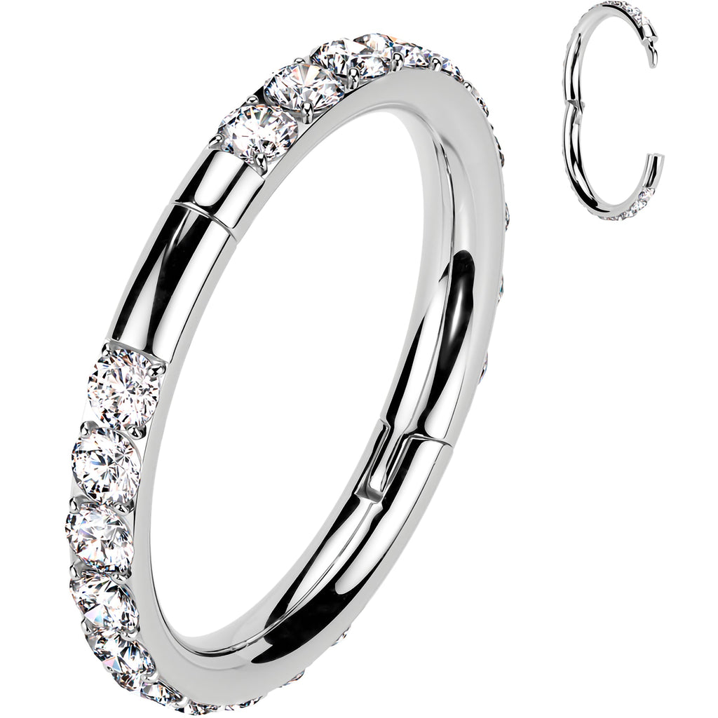 Implant Grade Titanium Forward CZ Double Sided Hoop Segment Ring