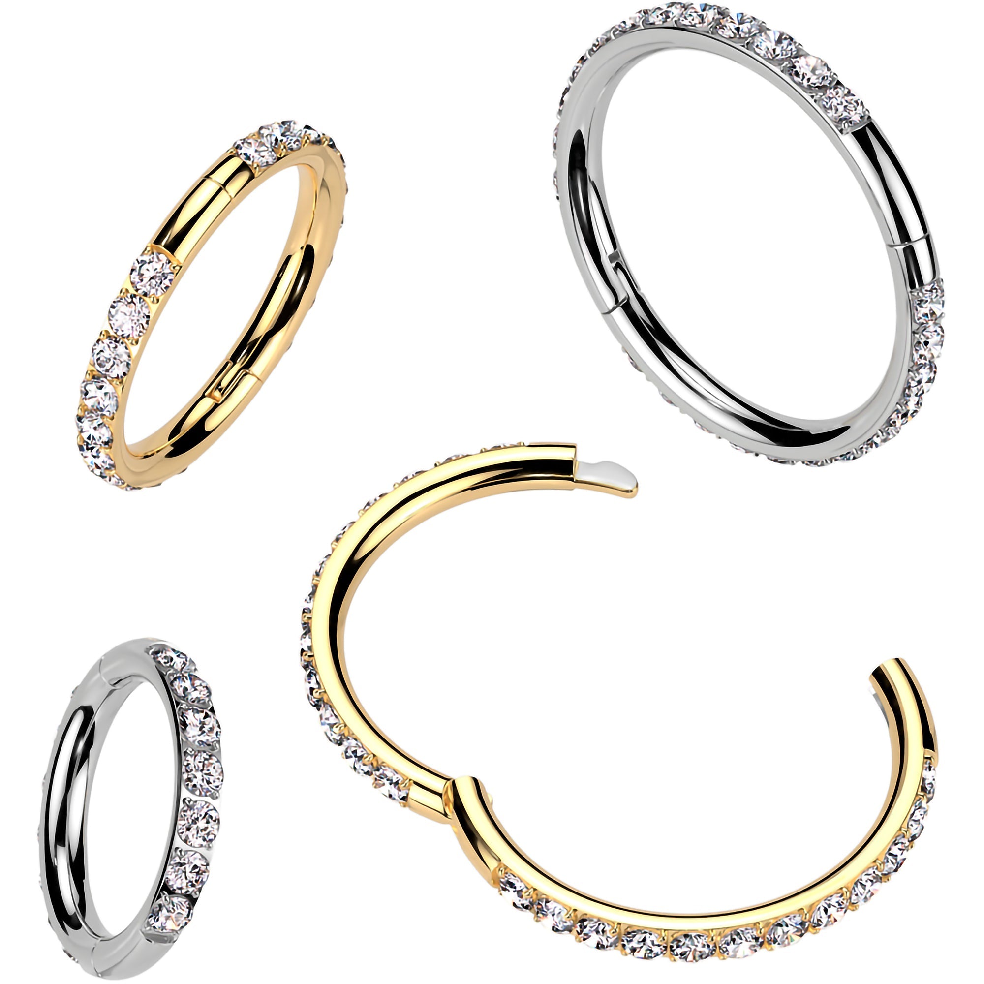 Implant Grade Titanium Forward CZ Double Sided Hoop Segment Ring