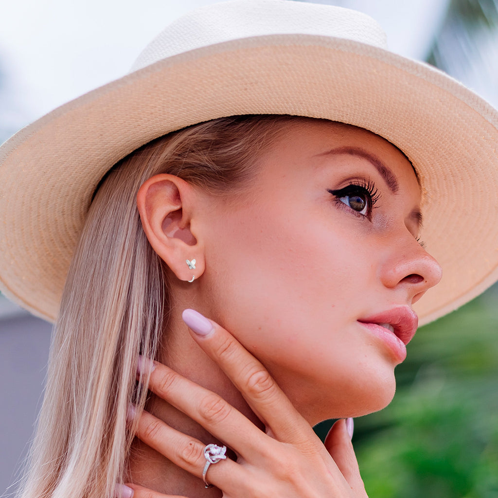 20G Implant Grade Titanium Butterfly Open Hoop Earrings