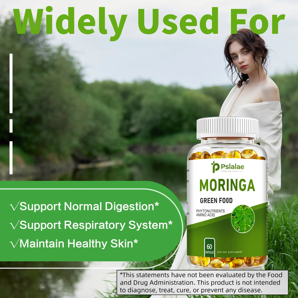 Moringa Supplement Capsules 60 Count Promotes Bone Joint Immune Health Enhances Energy Endurance Concentration Plant Extracts