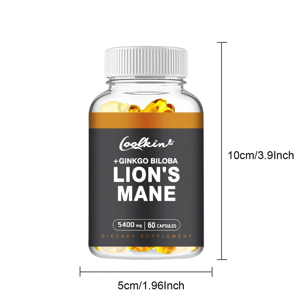 Lion's Mane Mushroom - Enhance Brain Function, Improve Memory & Cognition, Improve Mood, and Sleep Health - 60 Capsules