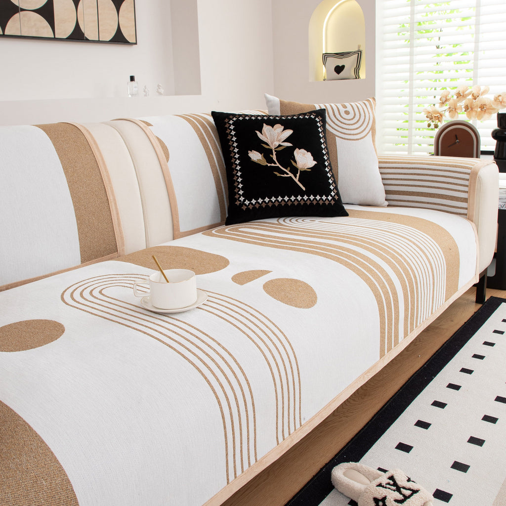 Modern Geometric Sofa Cover - Thick Woven, Pet Friendly, Stylish Couch Protector