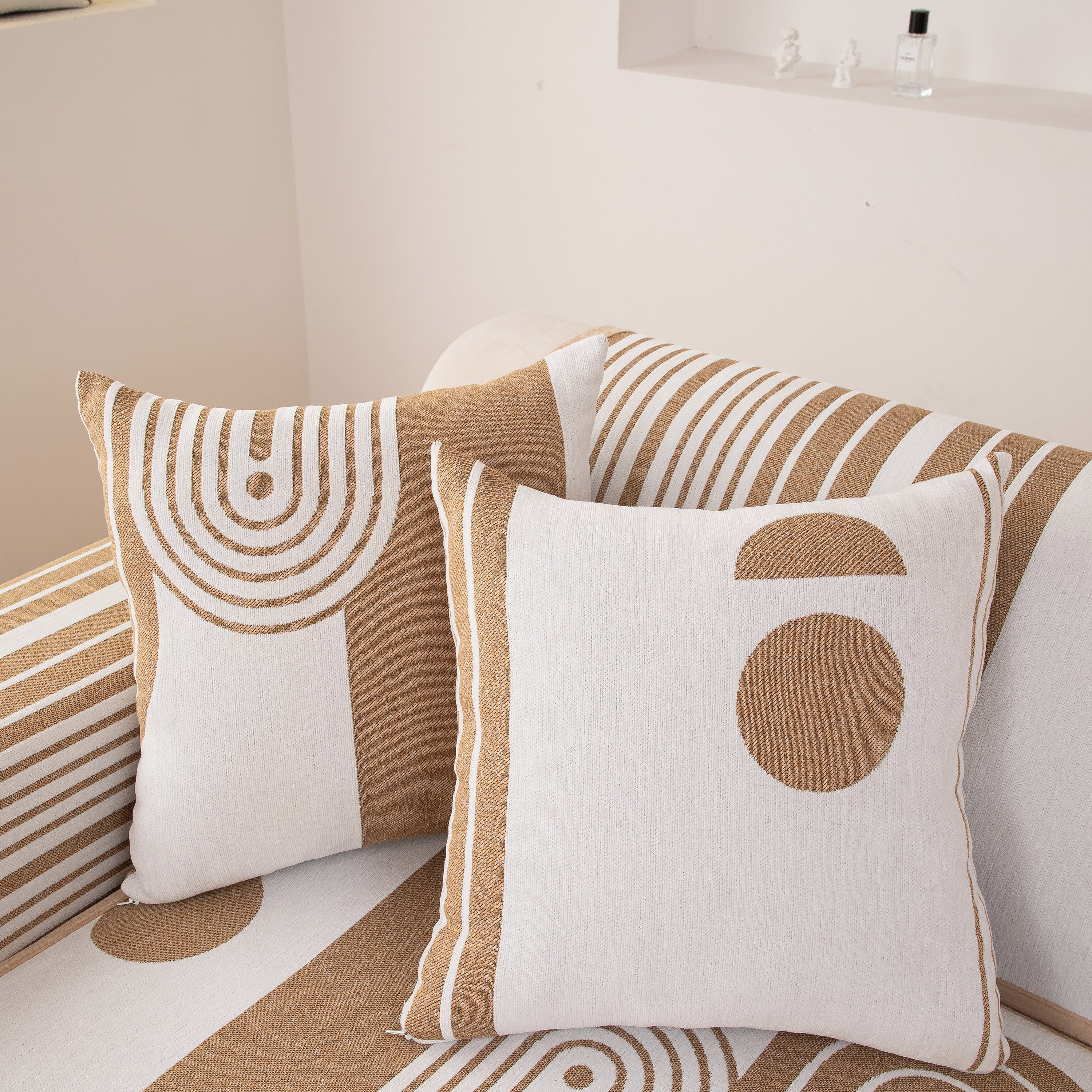 Modern Geometric Sofa Cover - Thick Woven, Pet Friendly, Stylish Couch Protector