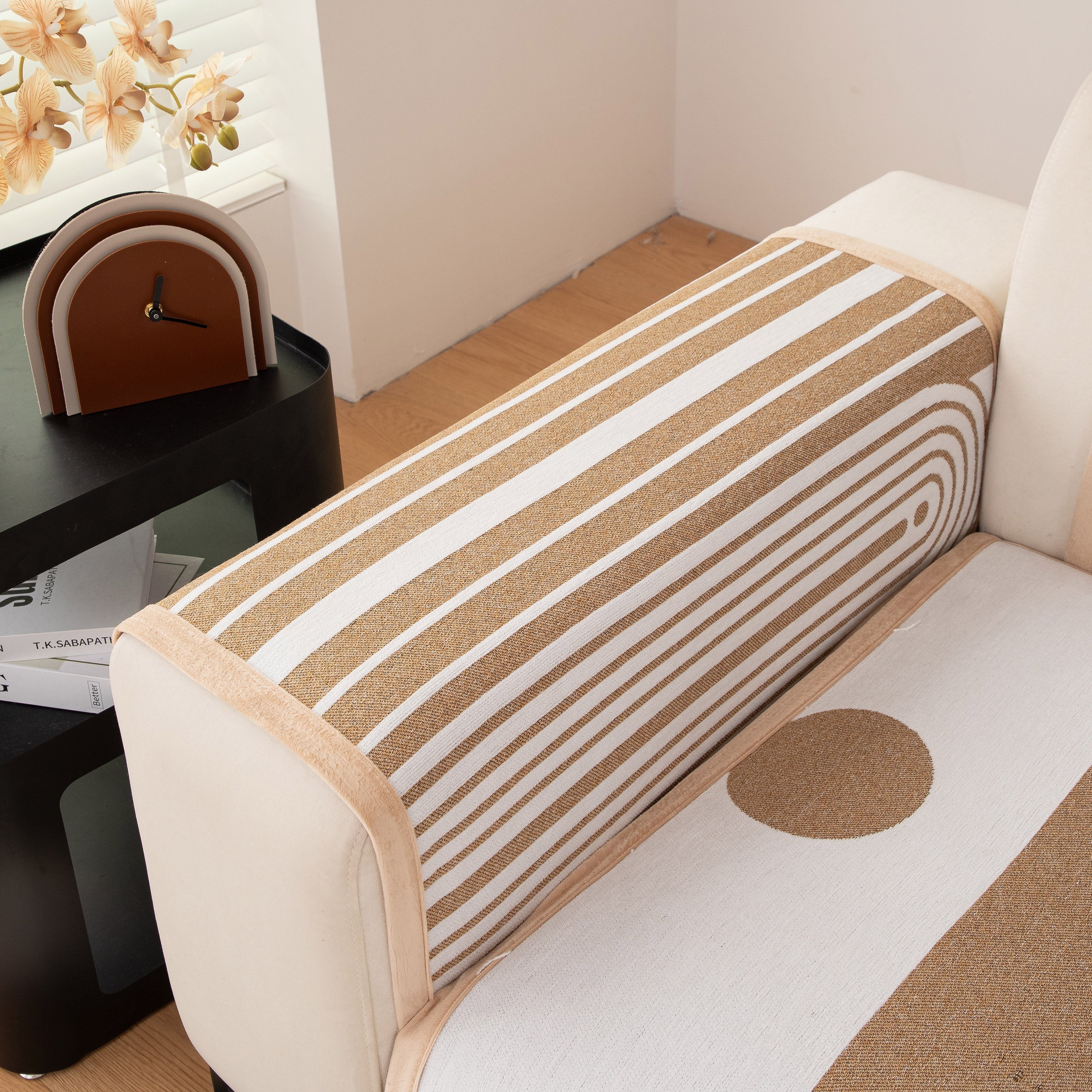 Modern Geometric Sofa Cover - Thick Woven, Pet Friendly, Stylish Couch Protector