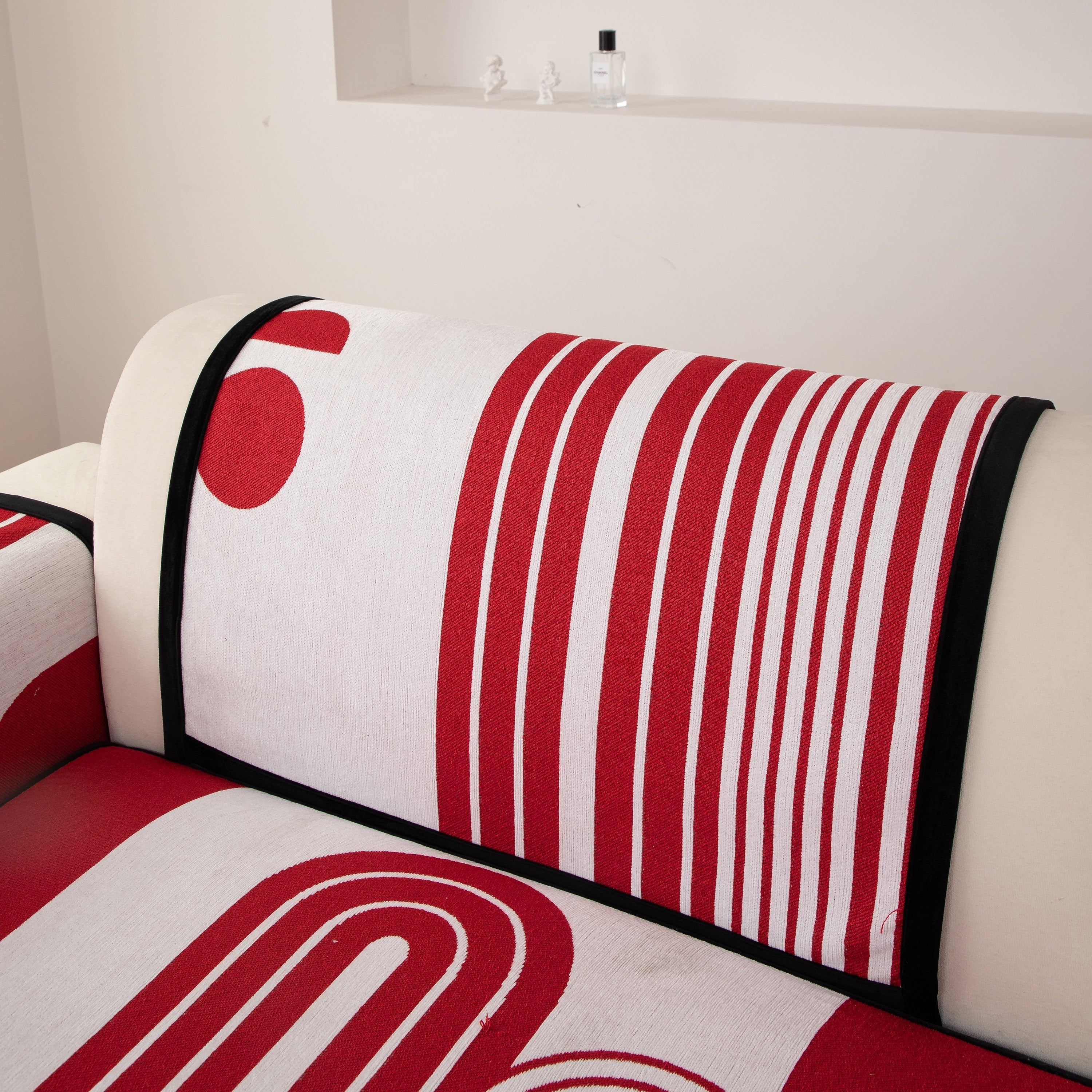 Modern Geometric Sofa Cover - Thick Woven, Pet Friendly, Stylish Couch Protector
