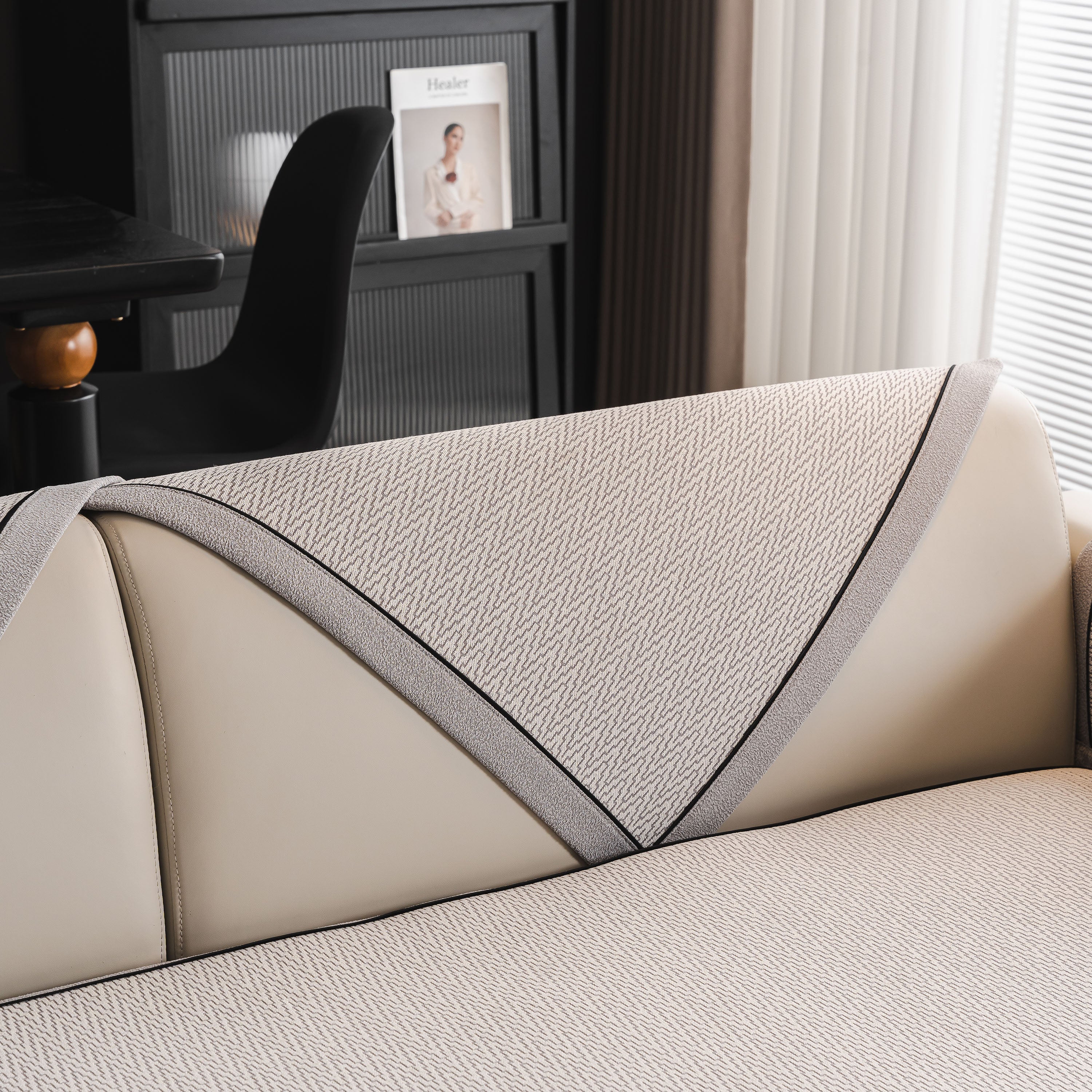 Herringbone Couch Protector for Pets, Non-Slip Washable Sectional Couch Covers