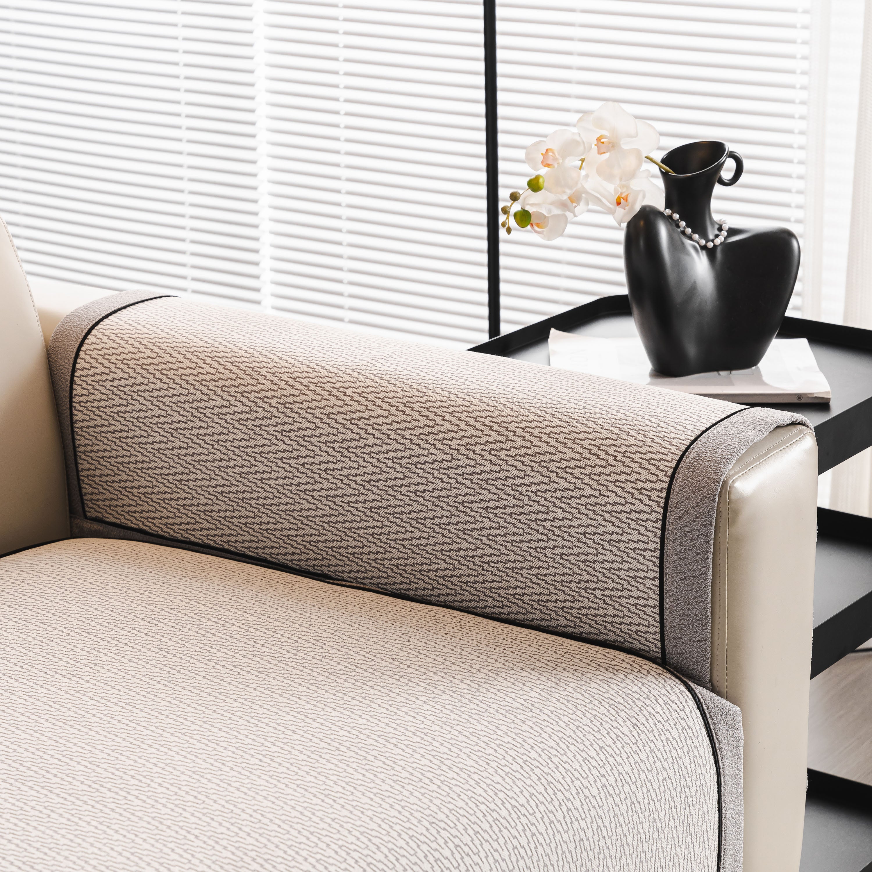 Herringbone Couch Protector for Pets, Non-Slip Washable Sectional Couch Covers