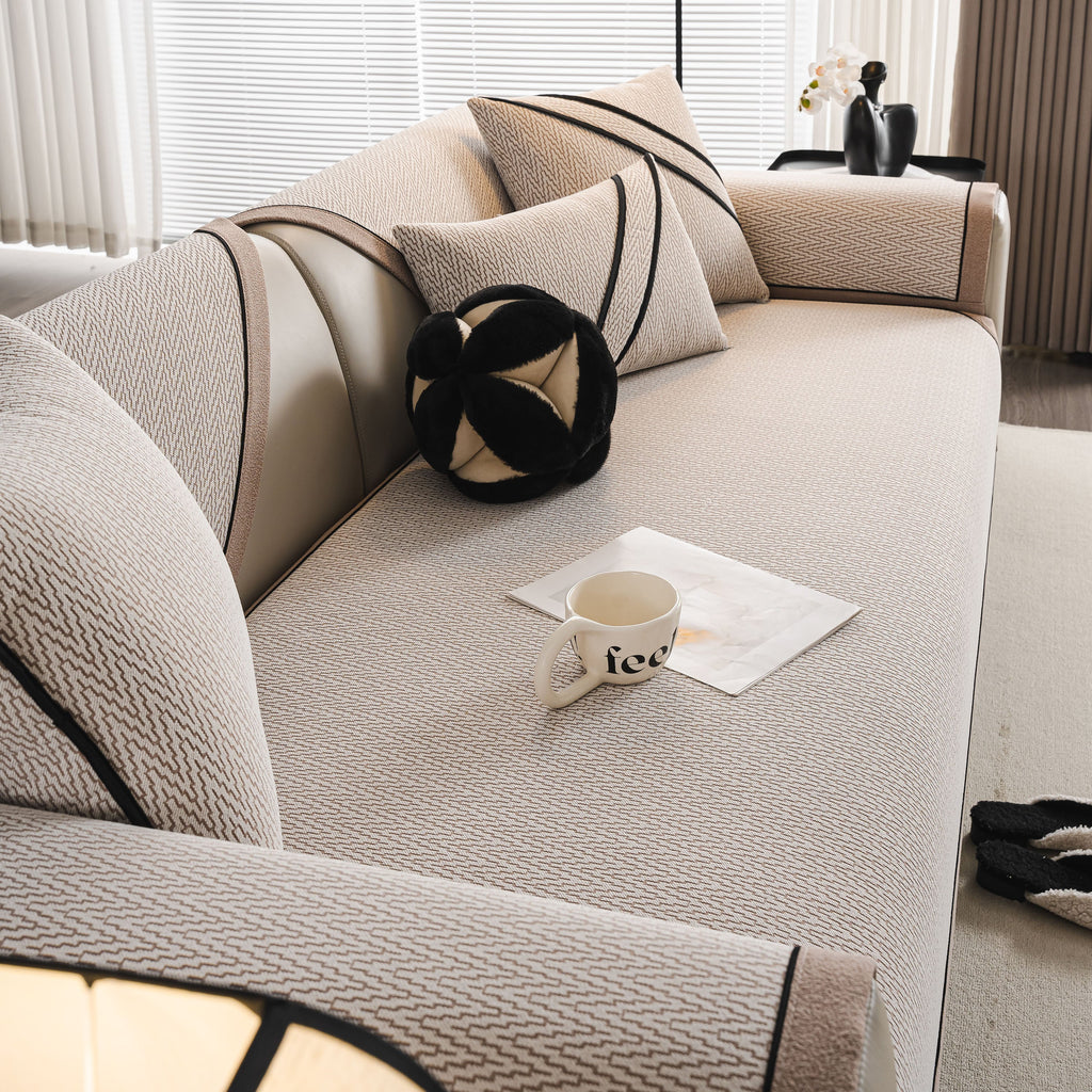 Herringbone Couch Protector for Pets, Non-Slip Washable Sectional Couch Covers