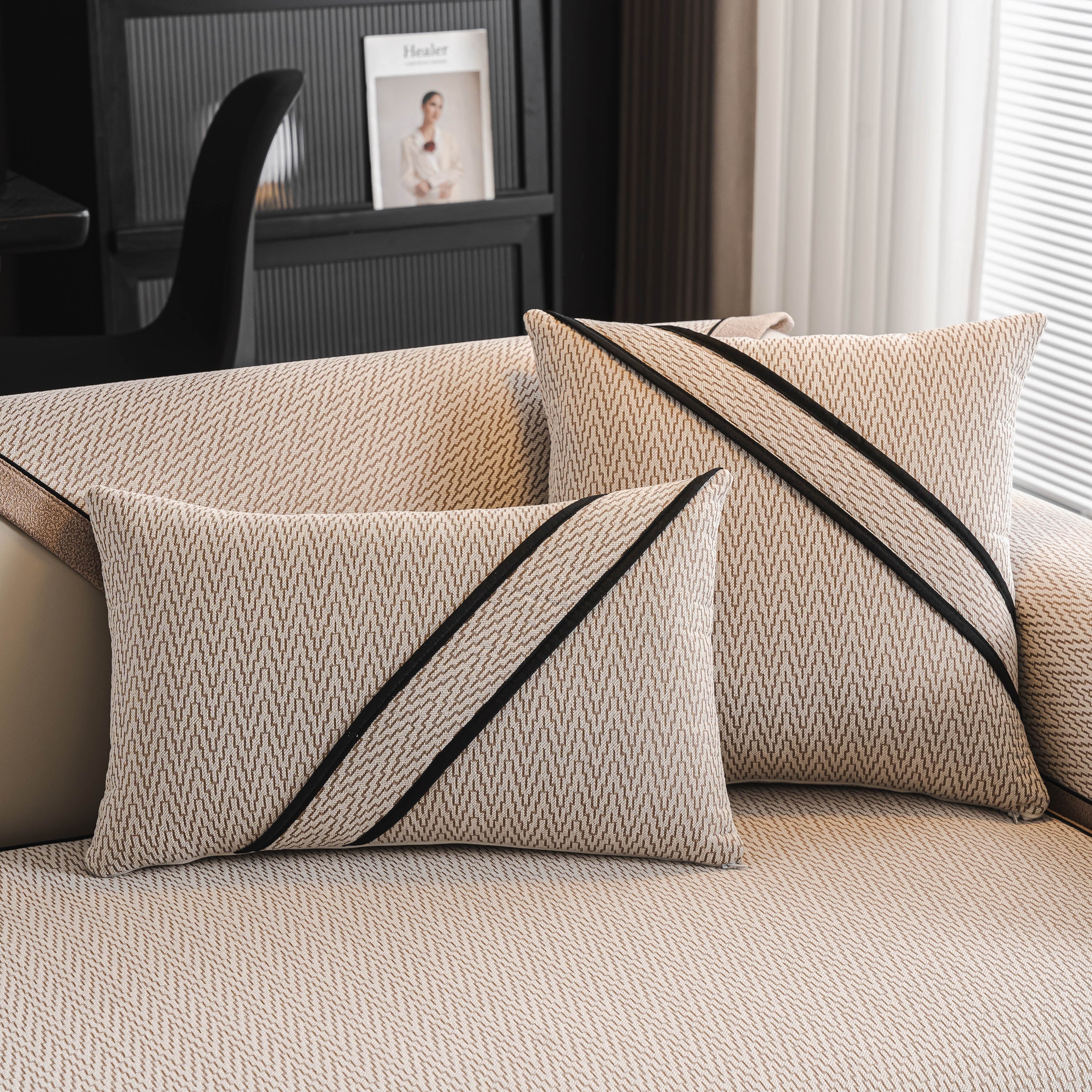 Herringbone Couch Protector for Pets, Non-Slip Washable Sectional Couch Covers