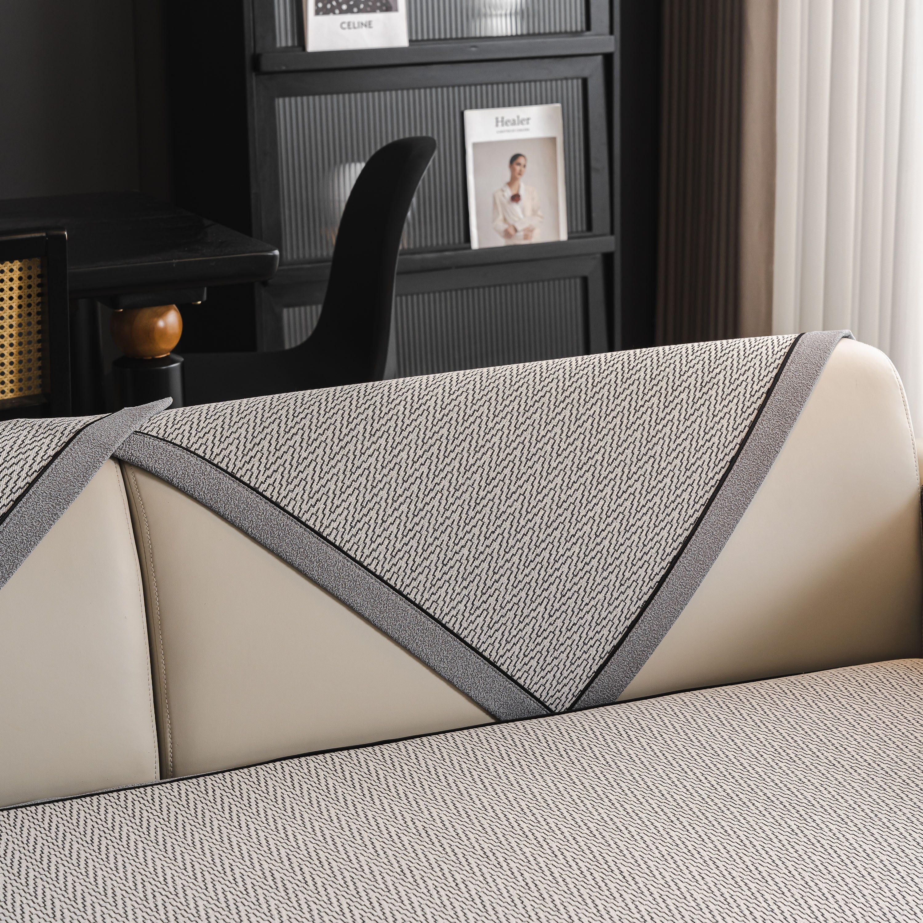 Herringbone Couch Protector for Pets, Non-Slip Washable Sectional Couch Covers