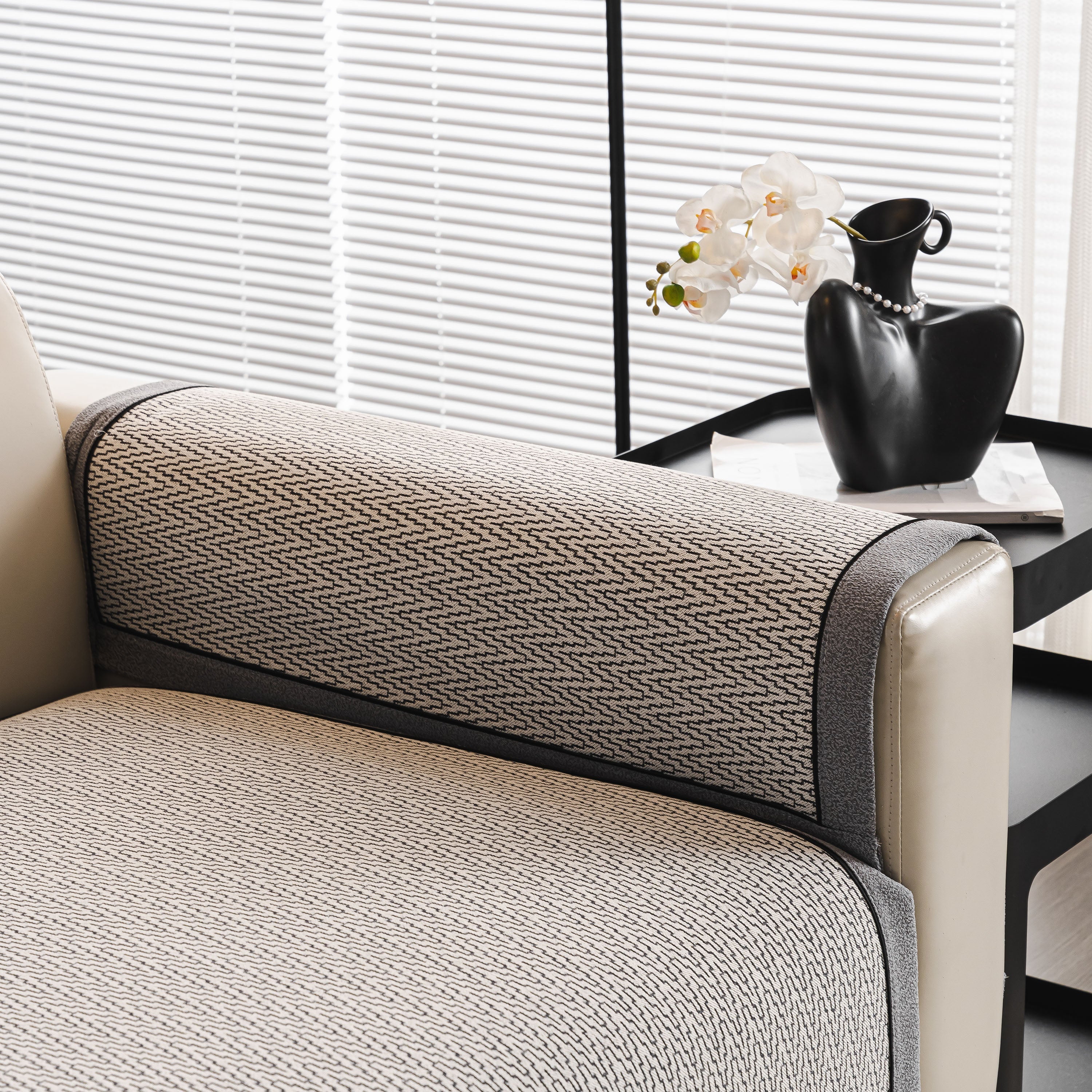 Herringbone Couch Protector for Pets, Non-Slip Washable Sectional Couch Covers