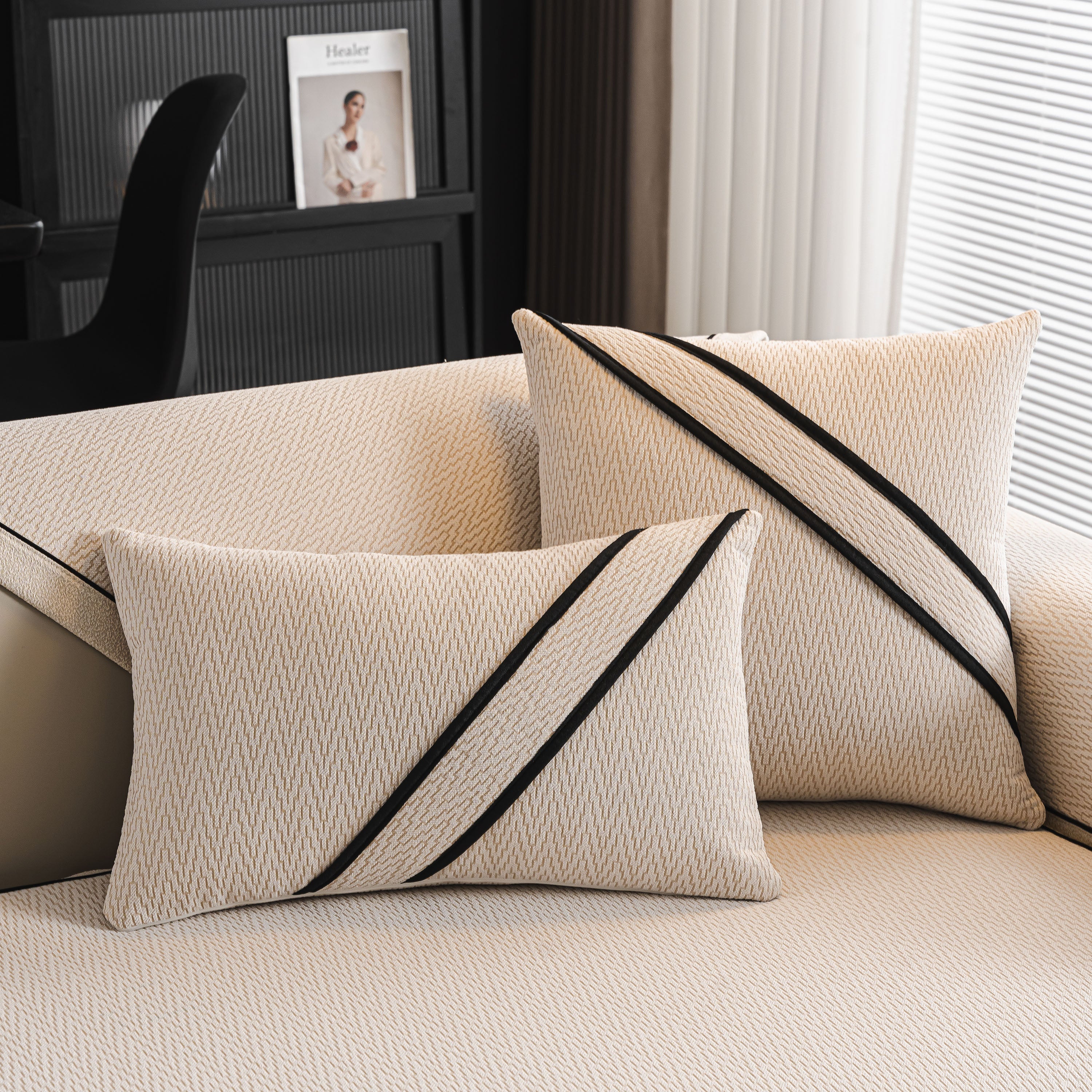 Herringbone Couch Protector for Pets, Non-Slip Washable Sectional Couch Covers