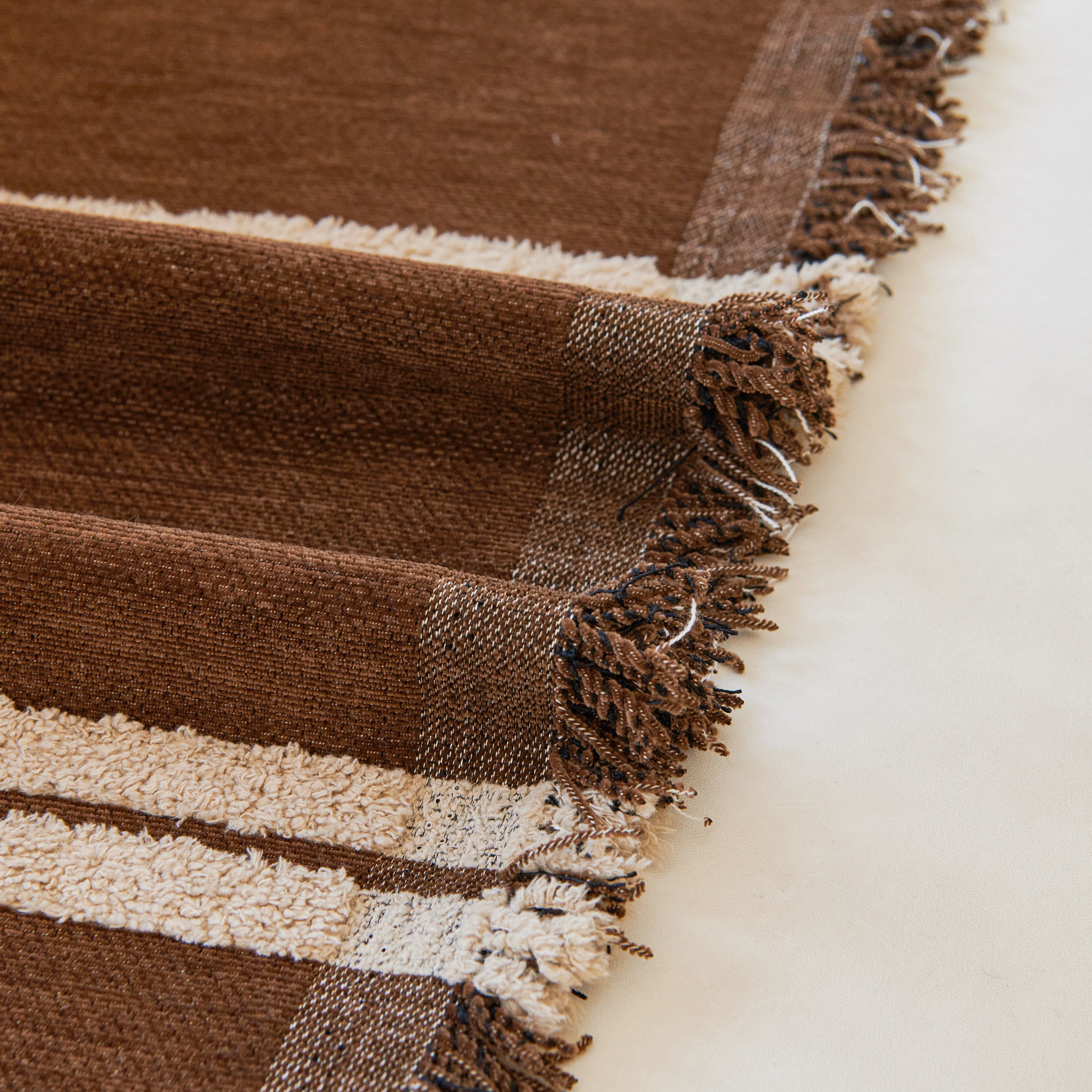 Textural Striped Chenille Sofa Covers, Boho Washable Decor Sofa Blankets Covers