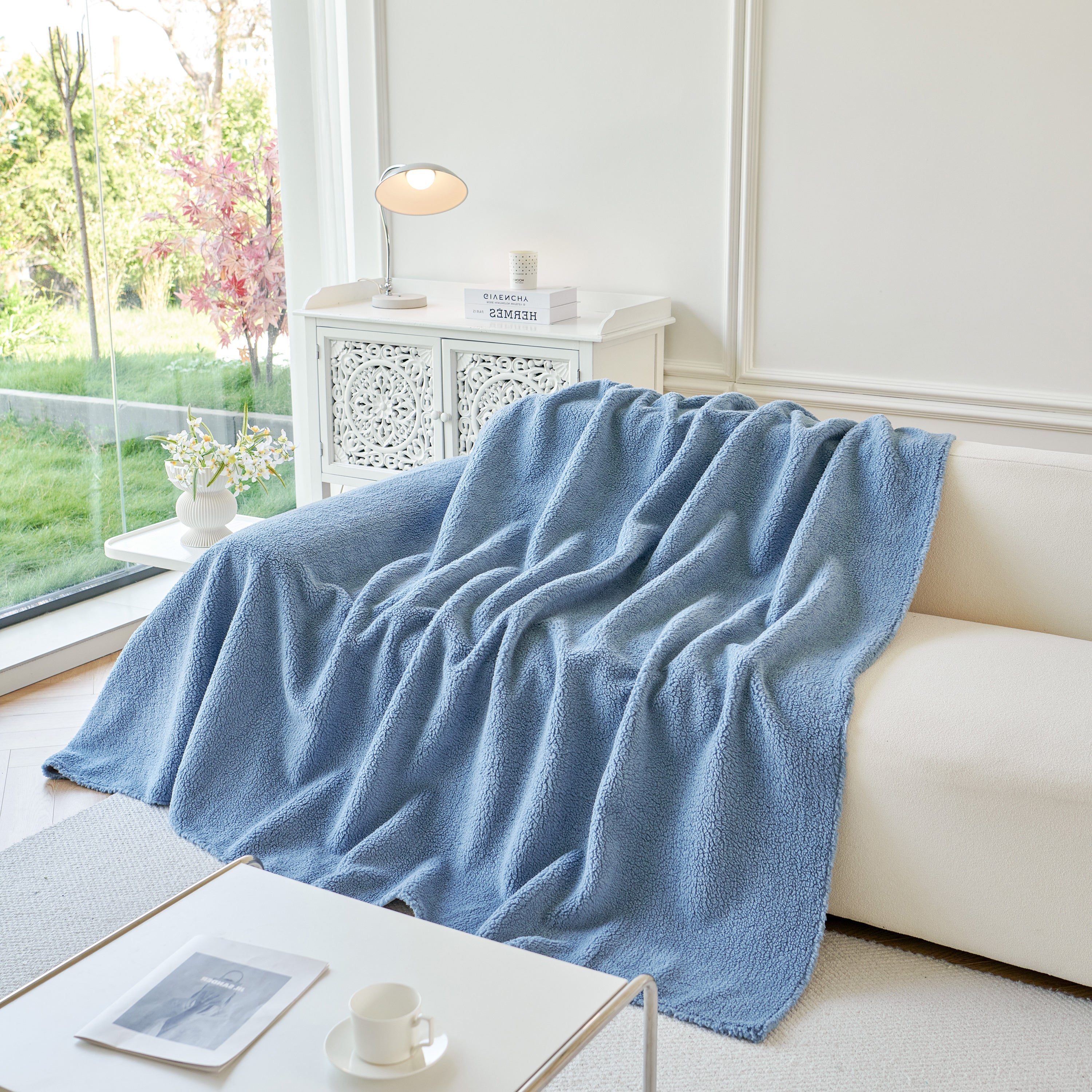 Thick Sherpa Fleece Sofa Protector Cover Stylish Durable Slipcovers for Couches and Chairs