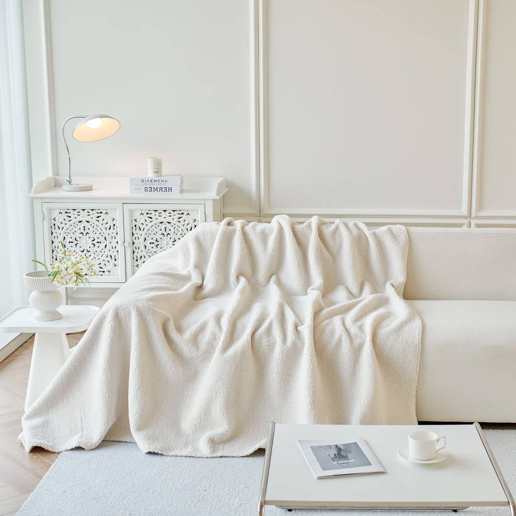 Thick Sherpa Fleece Sofa Protector Cover Stylish Durable Slipcovers for Couches and Chairs