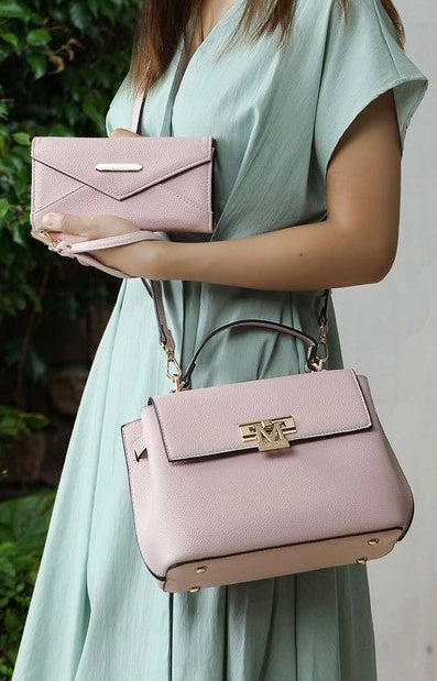 “Hadley” Satchel Bag with Wristlet