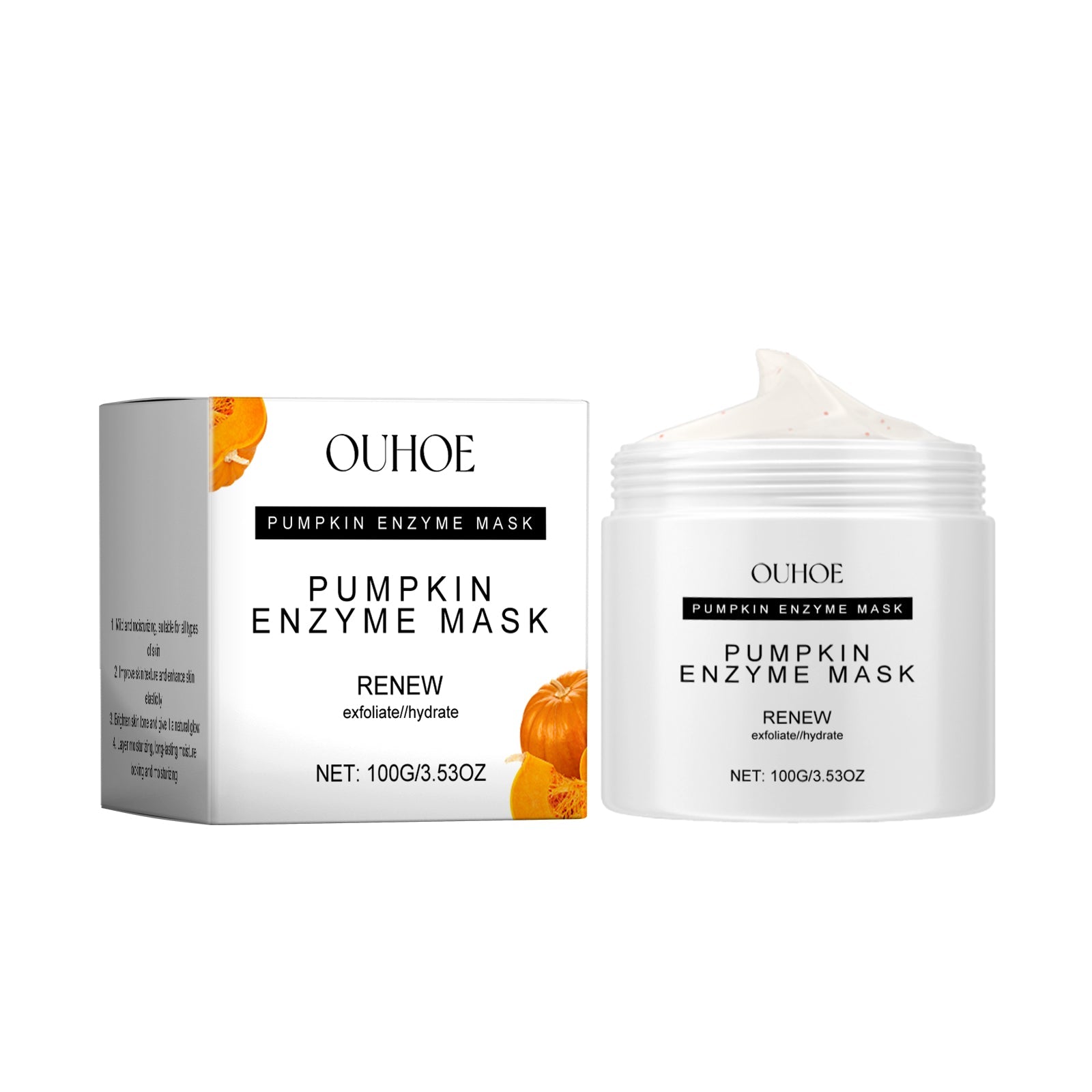 Ouhoe Pumpkin Enzyme Mask Facial Skin Deep Cleansing Pores Gentle Nourishing Skin Care Mud Mask