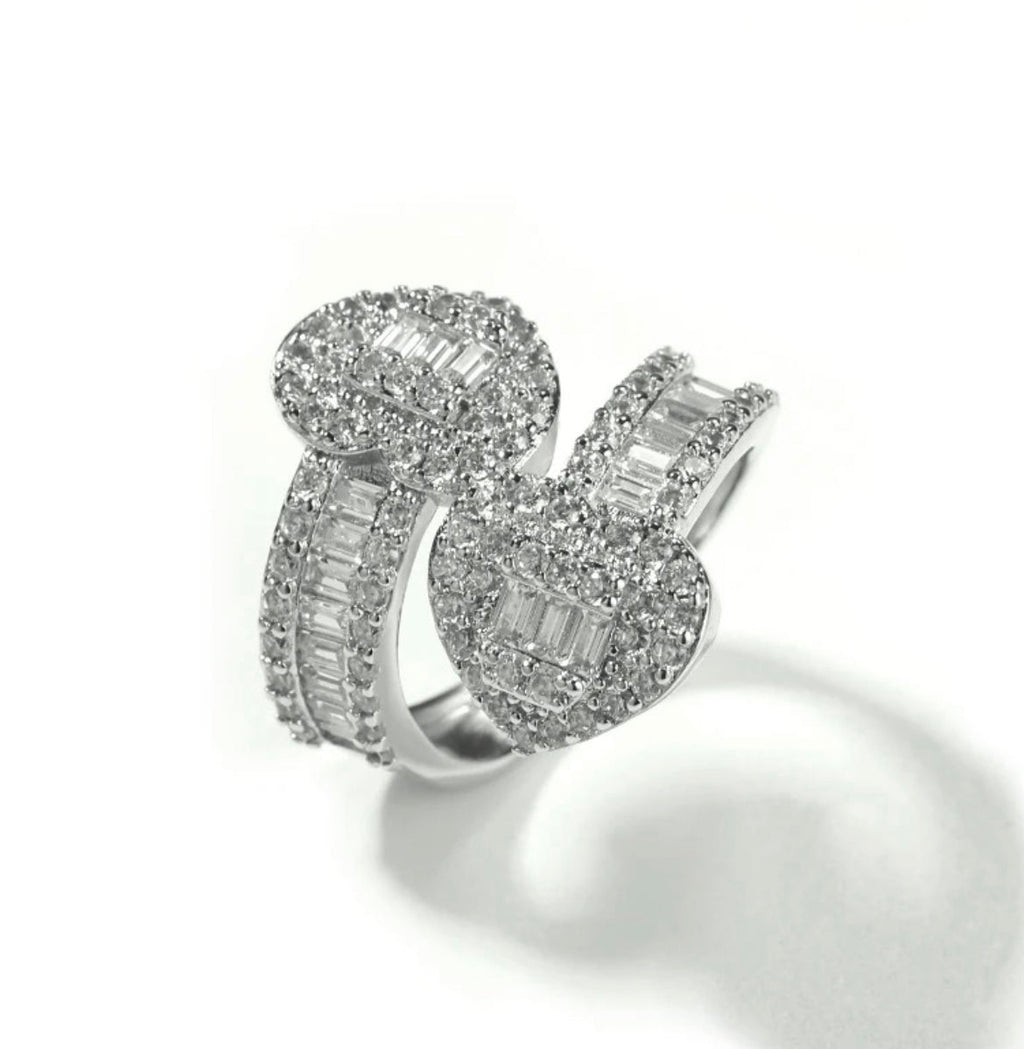 Icy Baguette Heart Ring