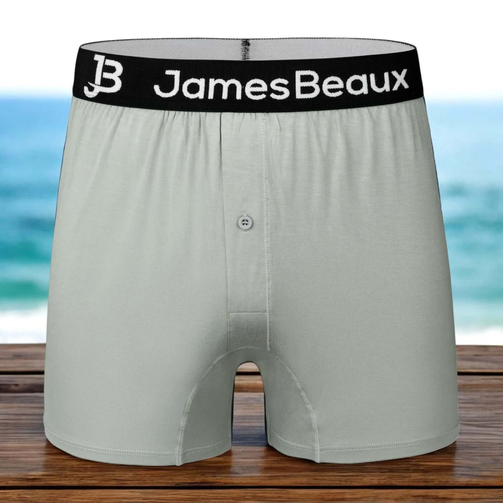 Boxer Shorts for Men Gray Bamboo Boxer Shorts by James Beaux