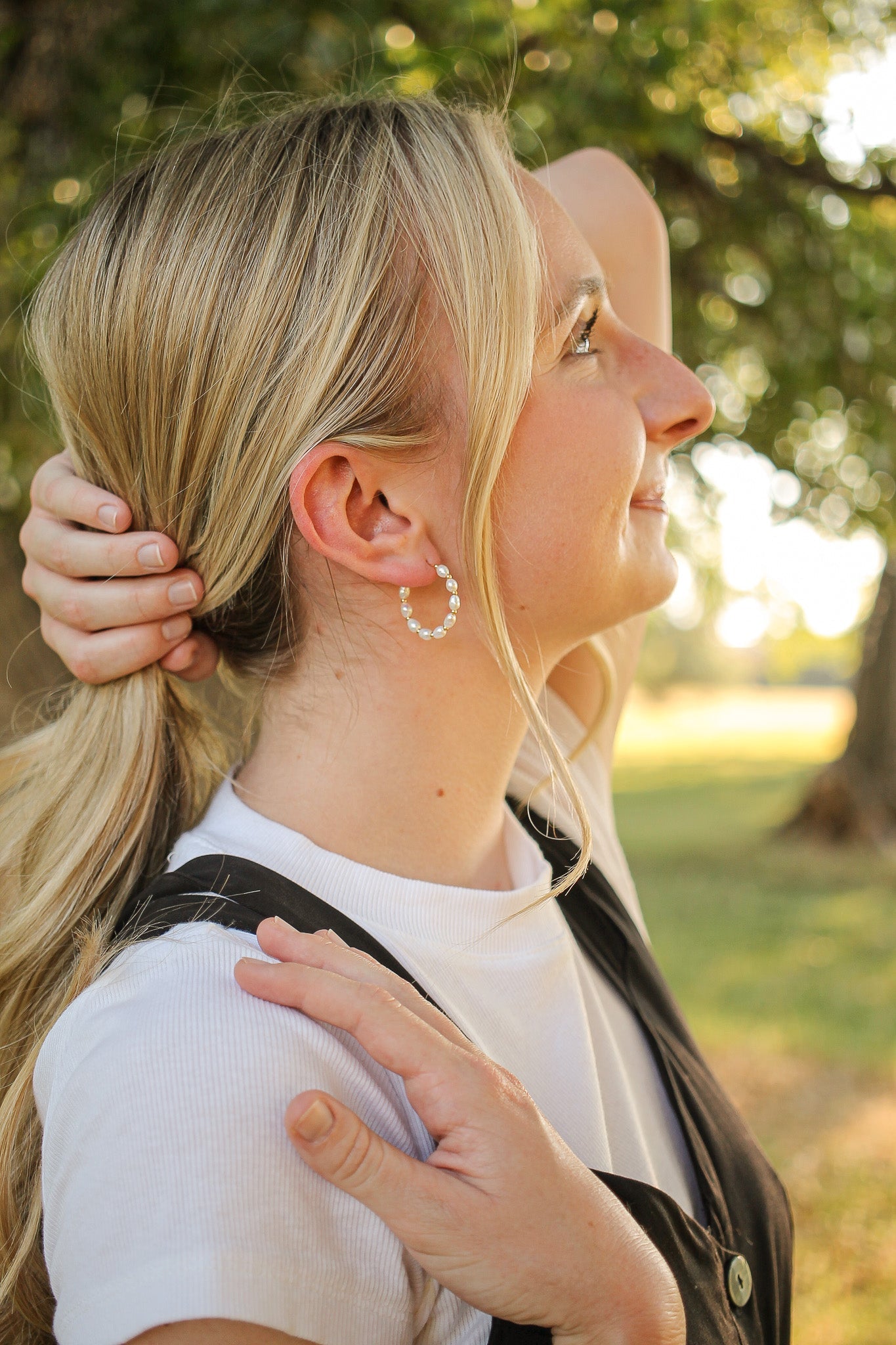 Paige Pearl Beaded Hoop