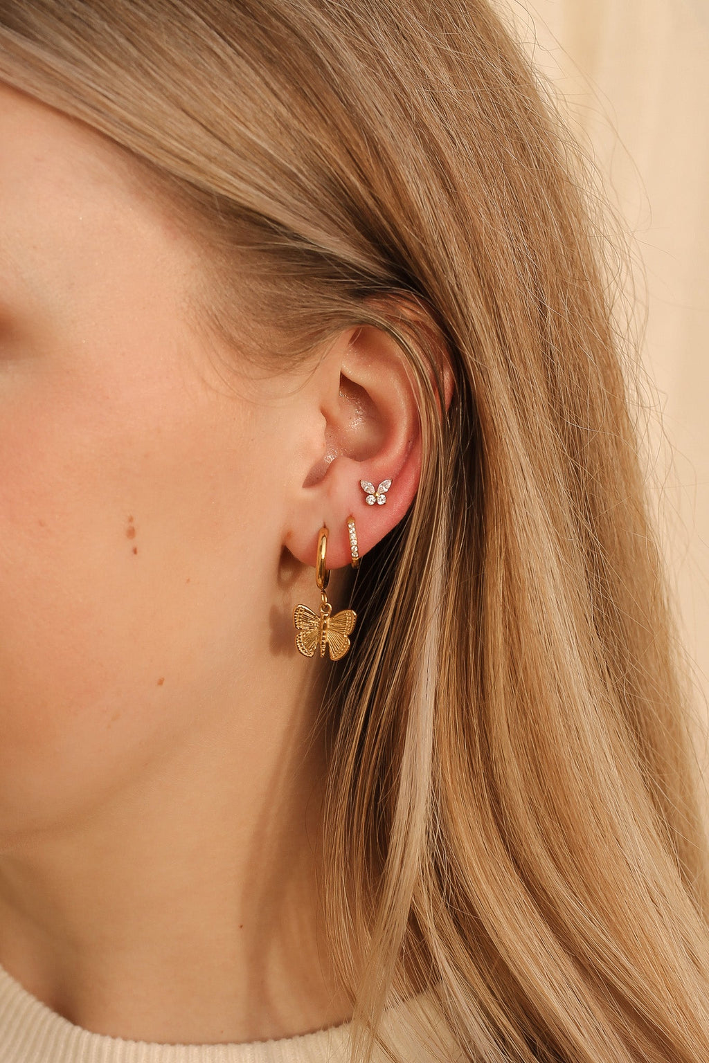 Micro Crystal Huggie Hoop