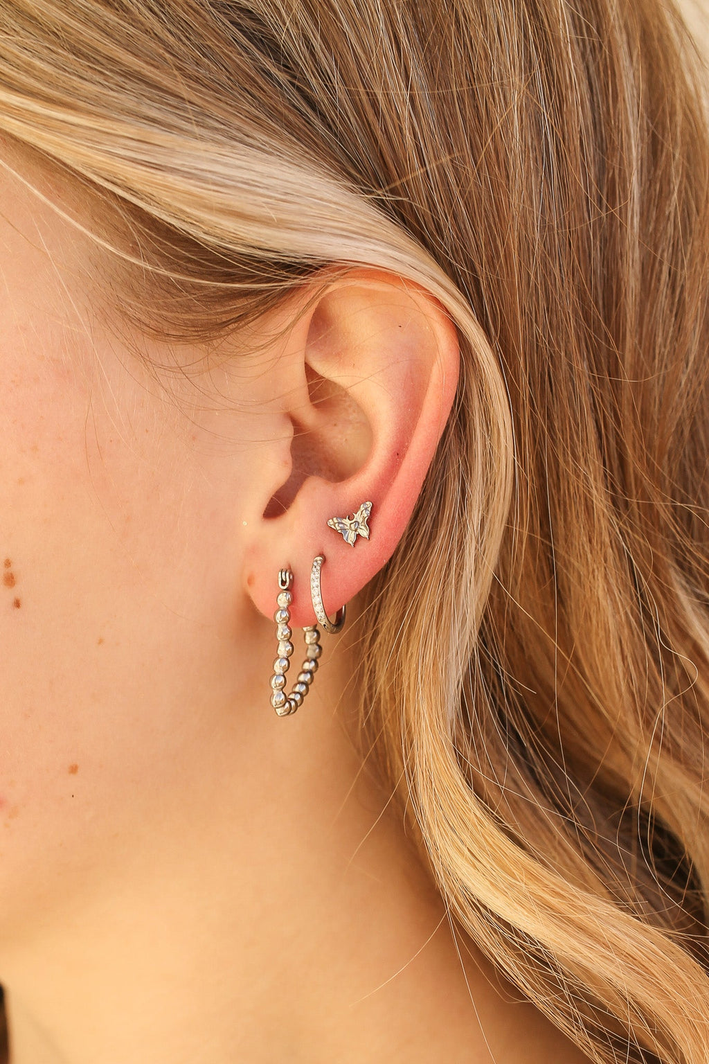 Micro Crystal Huggie Hoop