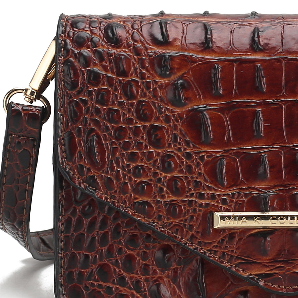 Vanta Solid Croc Saddle Bag