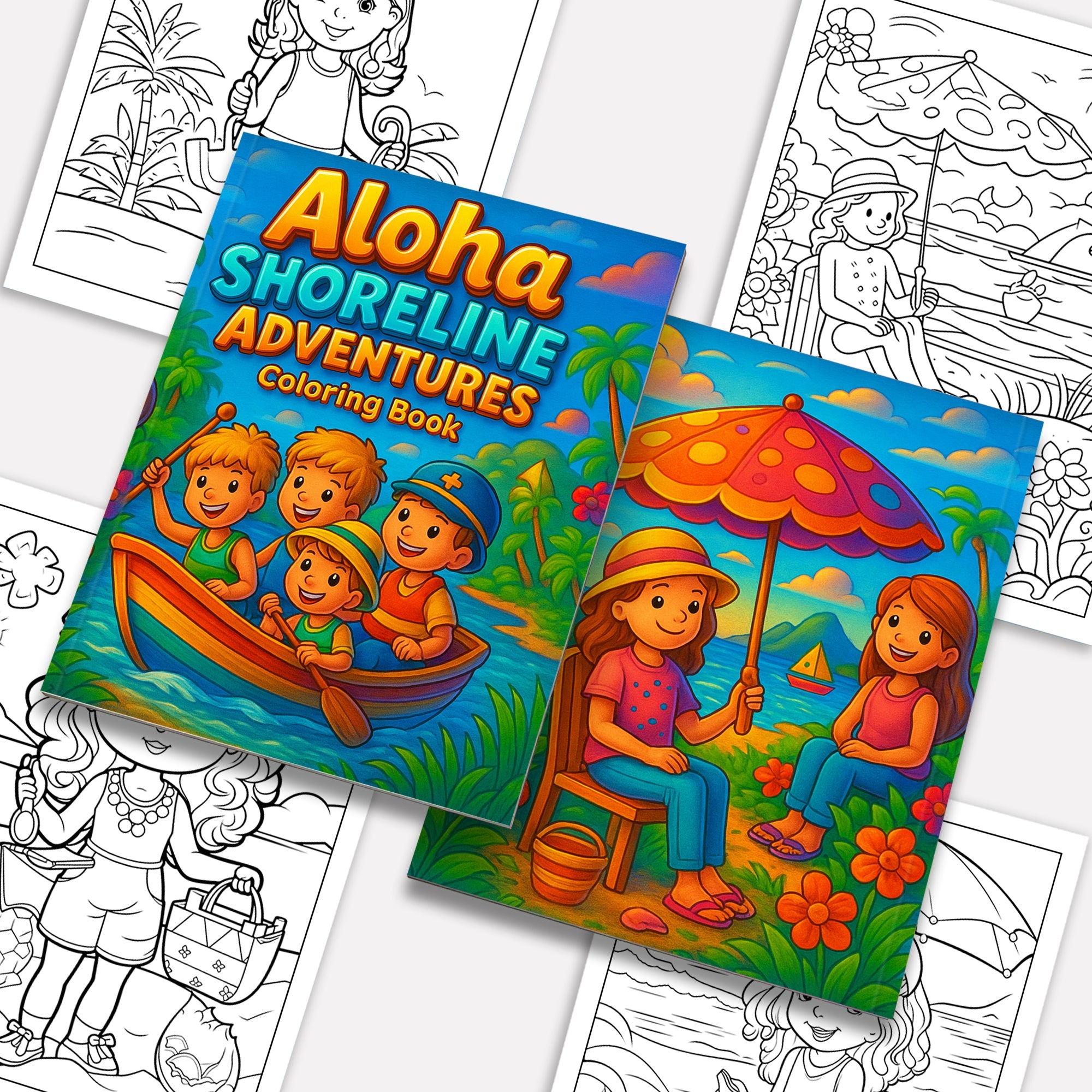 Aloha Shoreline Adventures Coloring Pages – 48 Fun Hawaii Beach Scenes for Kids