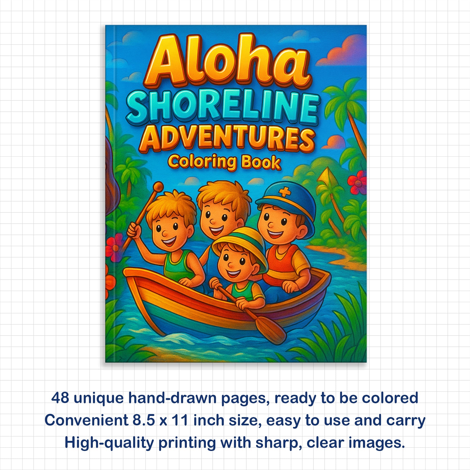 Aloha Shoreline Adventures Coloring Pages – 48 Fun Hawaii Beach Scenes for Kids