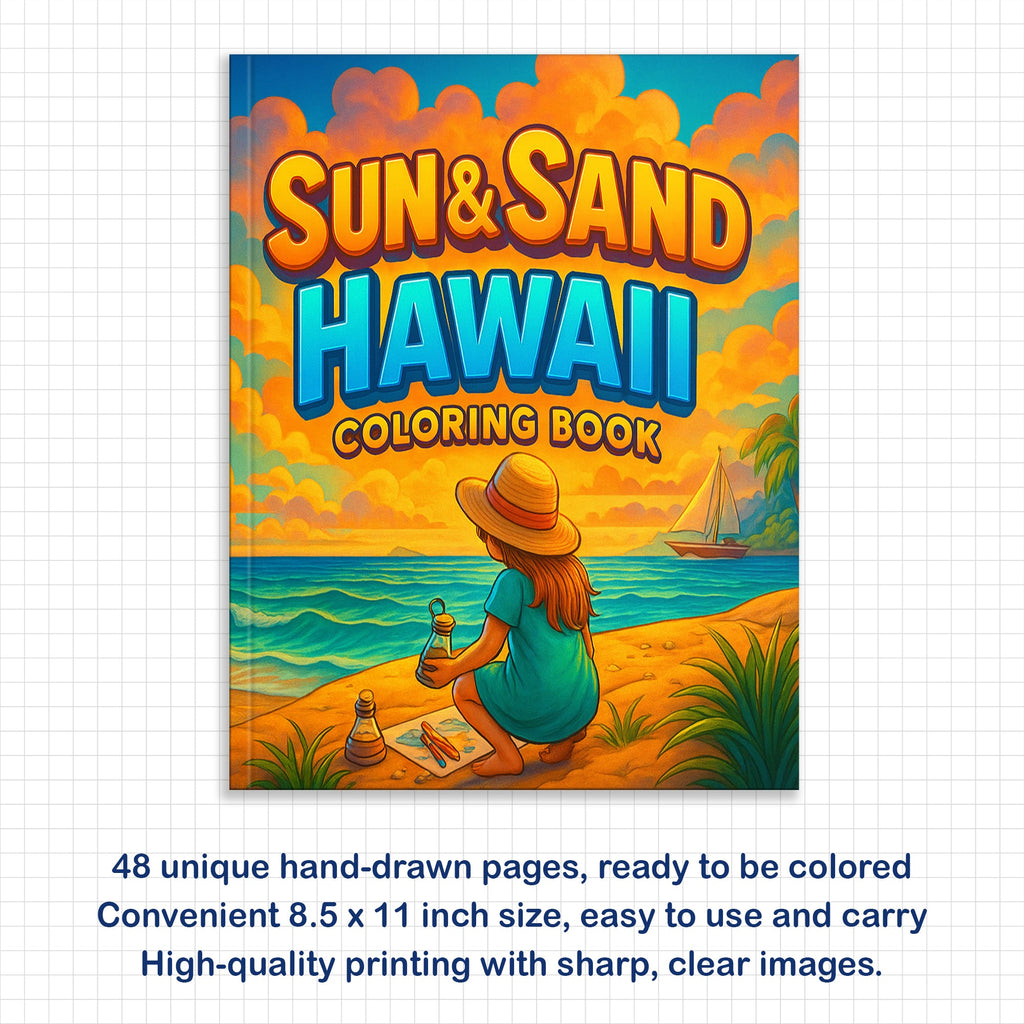 Sun & Sand Hawaii Coloring Pages – 48 Tropical Summer Activities for Kids