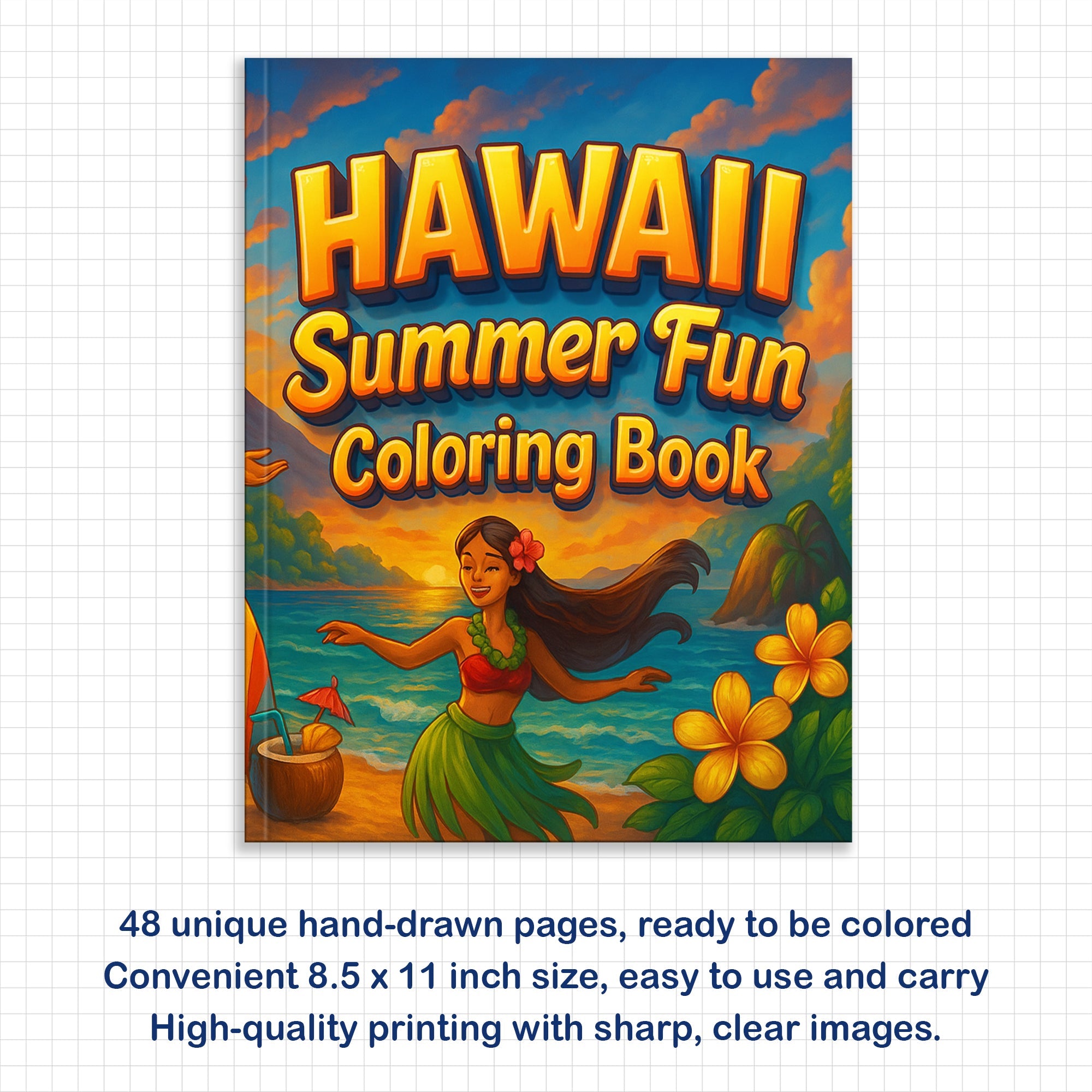 Hawaii Summer Fun Coloring Pages – 48 Beach Activities and Island Adventures for Kids