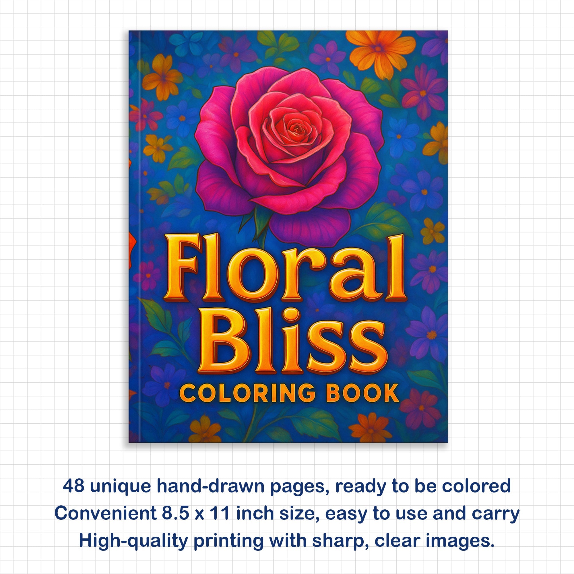 Floral Bliss Coloring Pages – 48 Elegant Botanical Designs for Adults