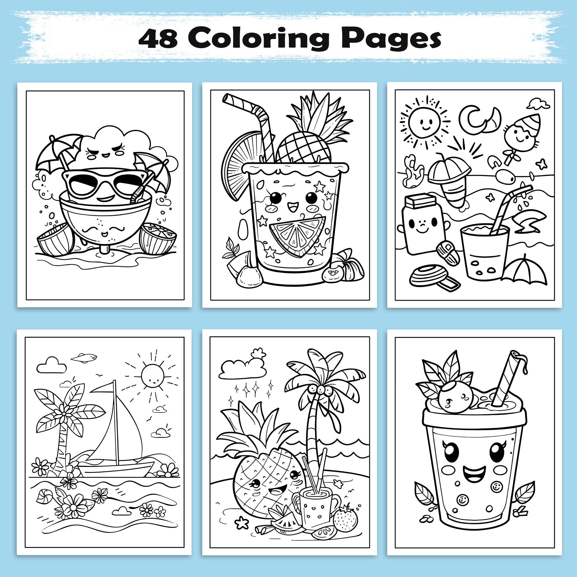 Aloha Adventures Coloring Pages – 48 Fun Island Designs for Kids
