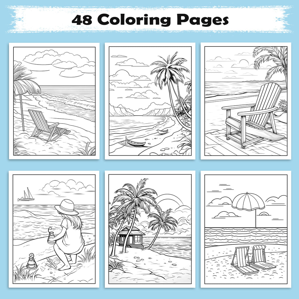 Sun & Sand Hawaii Coloring Pages – 48 Tropical Summer Activities for Kids