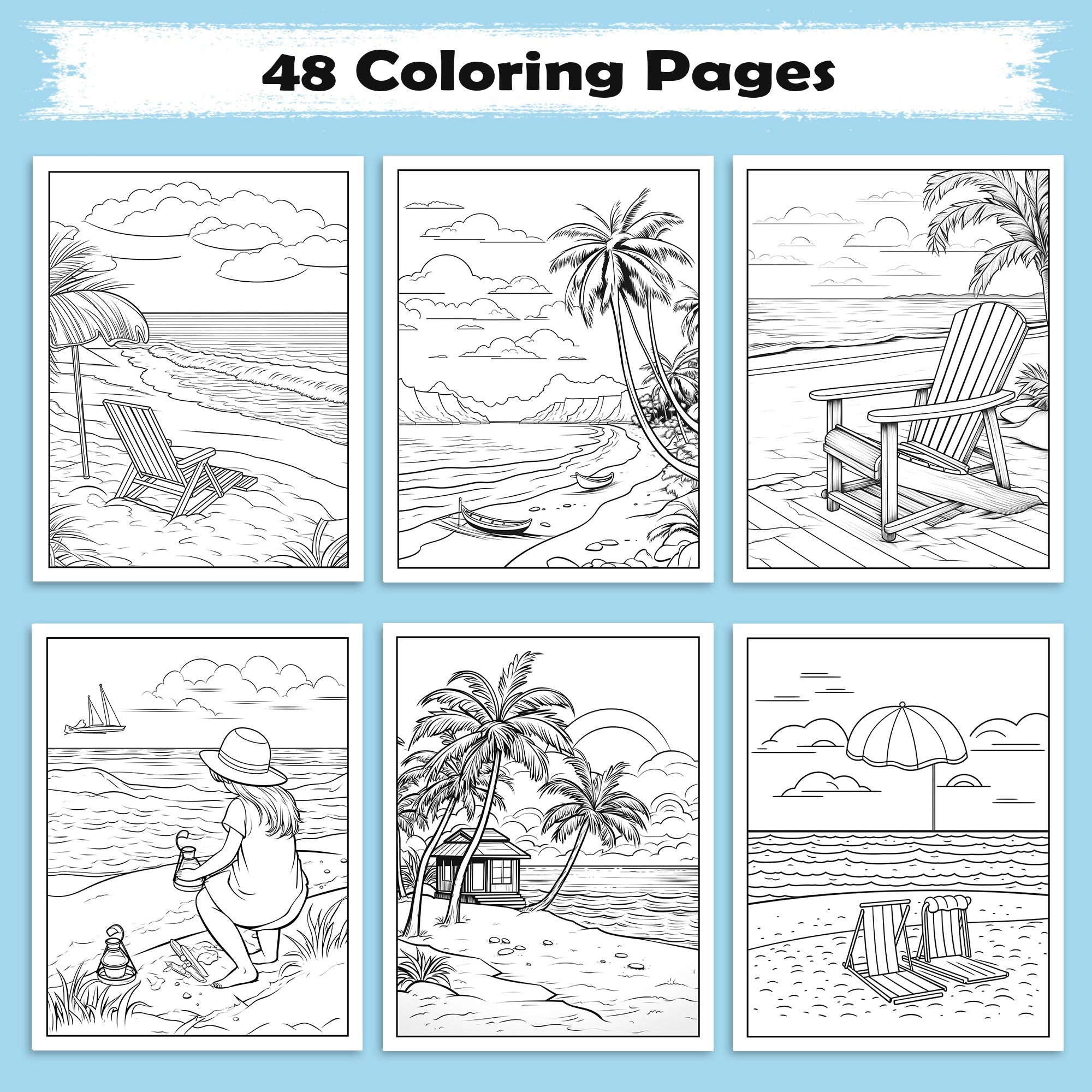 Sun & Sand Hawaii Coloring Pages – 48 Tropical Summer Activities for Kids