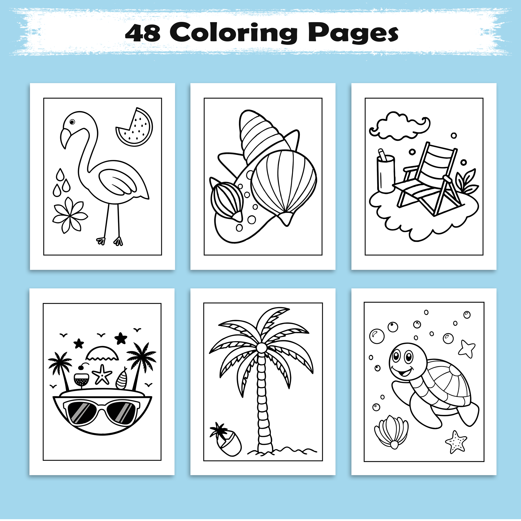 Tropical Vibes Hawaii Coloring Pages – 48 Relaxing Summer Scenes for Kids
